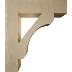 Ekena Millwork - BKTUR055X26X30LEC05RCPR - Timberthane Faux Wood Legacy Style Bracket, Block Ends, 5 1/2"W x 26"D x 30"H, Primed Tan