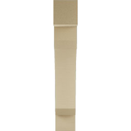 Ekena Millwork - BKTUR055X26X34LEC05RCPR - Timberthane Faux Wood Legacy Style Bracket, Block Ends, 5 1/2"W x 26"D x 34"H, Primed Tan