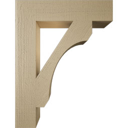 Ekena Millwork - BKTUR055X26X34LEC05RCPR - Timberthane Faux Wood Legacy Style Bracket, Block Ends, 5 1/2"W x 26"D x 34"H, Primed Tan