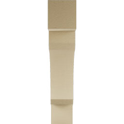 Ekena Millwork - BKTUR055X28X28LEC05RCPR - Timberthane Faux Wood Legacy Style Bracket, Block Ends, 5 1/2"W x 28"D x 28"H, Primed Tan