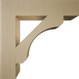 Ekena Millwork - BKTUR055X28X28LEC05RCPR - Timberthane Faux Wood Legacy Style Bracket, Block Ends, 5 1/2"W x 28"D x 28"H, Primed Tan