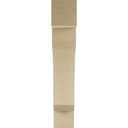 Ekena Millwork - BKTUR055X28X32LEC05RCPR - Timberthane Faux Wood Legacy Style Bracket, Block Ends, 5 1/2"W x 28"D x 32"H, Primed Tan