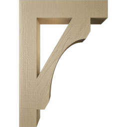 Ekena Millwork - BKTUR055X28X40LEC05RCPR - Timberthane Faux Wood Legacy Style Bracket, Block Ends, 5 1/2"W x 28"D x 40"H, Primed Tan