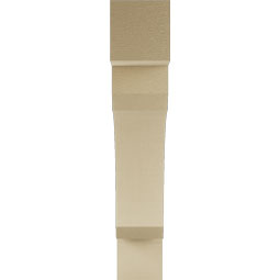 Ekena Millwork - BKTUR055X30X30LEC05RCPR - Timberthane Faux Wood Legacy Style Bracket, Block Ends, 5 1/2"W x 30"D x 30"H, Primed Tan