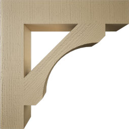 Ekena Millwork - BKTUR055X30X30LEC05RCPR - Timberthane Faux Wood Legacy Style Bracket, Block Ends, 5 1/2"W x 30"D x 30"H, Primed Tan