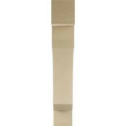Ekena Millwork - BKTUR055X30X34LEC05RCPR - Timberthane Faux Wood Legacy Style Bracket, Block Ends, 5 1/2"W x 30"D x 34"H, Primed Tan