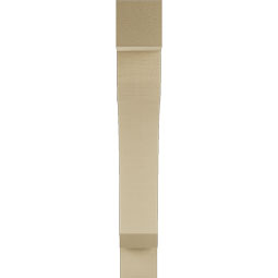 Ekena Millwork - BKTUR055X30X38LEC05RCPR - Timberthane Faux Wood Legacy Style Bracket, Block Ends, 5 1/2"W x 30"D x 38"H, Primed Tan