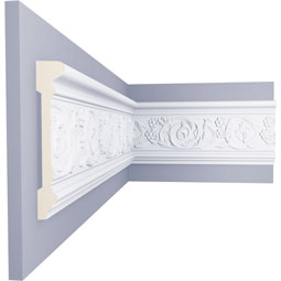 Ekena Millwork - PML06X01KI - Endurathane Kinsley Panel Moulding, 6"H x 1 1/8"P x 94 1/2"L, Factory Primed