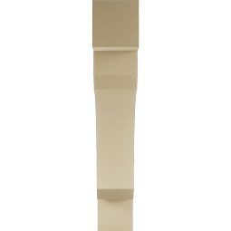Ekena Millwork - BKTUR055X32X32LEC05RCPR - Timberthane Faux Wood Legacy Style Bracket, Block Ends, 5 1/2"W x 32"D x 32"H, Primed Tan