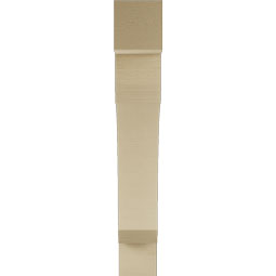 Ekena Millwork - BKTUR055X32X36LEC05RCPR - Timberthane Faux Wood Legacy Style Bracket, Block Ends, 5 1/2"W x 32"D x 36"H, Primed Tan