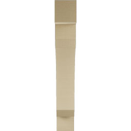 Ekena Millwork - BKTUR055X32X38LEC05RCPR - Timberthane Faux Wood Legacy Style Bracket, Block Ends, 5 1/2"W x 32"D x 38"H, Primed Tan