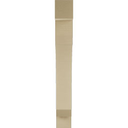 Ekena Millwork - BKTUR055X32X44LEC05RCPR - Timberthane Faux Wood Legacy Style Bracket, Block Ends, 5 1/2"W x 32"D x 44"H, Primed Tan