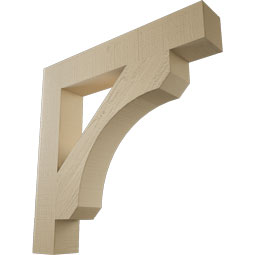 Ekena Millwork - BKTUR055X34X34LEC05RCPR - Timberthane Faux Wood Legacy Style Bracket, Block Ends, 5 1/2"W x 34"D x 34"H, Primed Tan