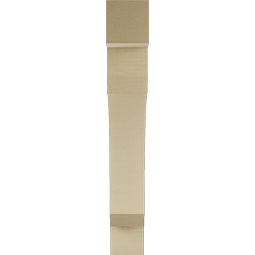 Ekena Millwork - BKTUR055X34X38LEC05RCPR - Timberthane Faux Wood Legacy Style Bracket, Block Ends, 5 1/2"W x 34"D x 38"H, Primed Tan