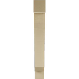 Ekena Millwork - BKTUR055X34X42LEC05RCPR - Timberthane Faux Wood Legacy Style Bracket, Block Ends, 5 1/2"W x 34"D x 42"H, Primed Tan