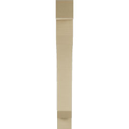 Ekena Millwork - BKTUR055X34X46LEC05RCPR - Timberthane Faux Wood Legacy Style Bracket, Block Ends, 5 1/2"W x 34"D x 46"H, Primed Tan