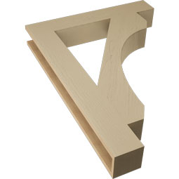 Ekena Millwork - BKTUR055X34X46LEC05RCPR - Timberthane Faux Wood Legacy Style Bracket, Block Ends, 5 1/2"W x 34"D x 46"H, Primed Tan