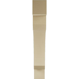 Ekena Millwork - BKTUR055X36X36LEC05RCPR - Timberthane Faux Wood Legacy Style Bracket, Block Ends, 5 1/2"W x 36"D x 36"H, Primed Tan
