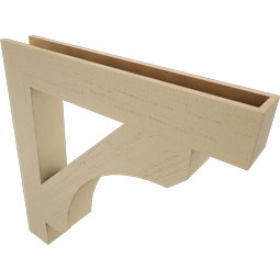 Ekena Millwork - BKTUR055X36X36LEC05RCPR - Timberthane Faux Wood Legacy Style Bracket, Block Ends, 5 1/2"W x 36"D x 36"H, Primed Tan
