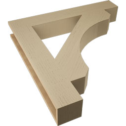 Ekena Millwork - BKTUR055X36X36LEC05RCPR - Timberthane Faux Wood Legacy Style Bracket, Block Ends, 5 1/2"W x 36"D x 36"H, Primed Tan