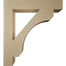 Ekena Millwork - BKTUR055X36X40LEC05RCPR - Timberthane Faux Wood Legacy Style Bracket, Block Ends, 5 1/2"W x 36"D x 40"H, Primed Tan
