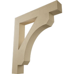 Ekena Millwork - BKTUR055X36X40LEC05RCPR - Timberthane Faux Wood Legacy Style Bracket, Block Ends, 5 1/2"W x 36"D x 40"H, Primed Tan