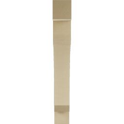 Ekena Millwork - BKTUR055X36X42LEC05RCPR - Timberthane Faux Wood Legacy Style Bracket, Block Ends, 5 1/2"W x 36"D x 42"H, Primed Tan