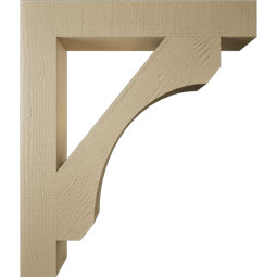 Ekena Millwork - BKTUR055X36X42LEC05RCPR - Timberthane Faux Wood Legacy Style Bracket, Block Ends, 5 1/2"W x 36"D x 42"H, Primed Tan