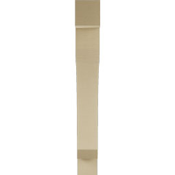 Ekena Millwork - BKTUR055X36X44LEC05RCPR - Timberthane Faux Wood Legacy Style Bracket, Block Ends, 5 1/2"W x 36"D x 44"H, Primed Tan