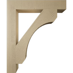 Ekena Millwork - BKTUR055X36X44LEC05RCPR - Timberthane Faux Wood Legacy Style Bracket, Block Ends, 5 1/2"W x 36"D x 44"H, Primed Tan
