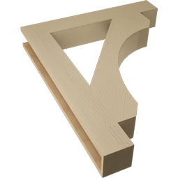 Ekena Millwork - BKTUR055X36X44LEC05RCPR - Timberthane Faux Wood Legacy Style Bracket, Block Ends, 5 1/2"W x 36"D x 44"H, Primed Tan