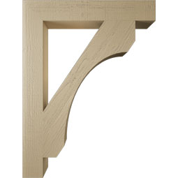 Ekena Millwork - BKTUR055X36X48LEC05RCPR - Timberthane Faux Wood Legacy Style Bracket, Block Ends, 5 1/2"W x 36"D x 48"H, Primed Tan