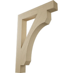 Ekena Millwork - BKTUR055X36X48LEC05RCPR - Timberthane Faux Wood Legacy Style Bracket, Block Ends, 5 1/2"W x 36"D x 48"H, Primed Tan