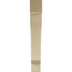 Ekena Millwork - BKTUR055X38X38LEC05RCPR - Timberthane Faux Wood Legacy Style Bracket, Block Ends, 5 1/2"W x 38"D x 38"H, Primed Tan