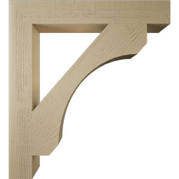 Ekena Millwork - BKTUR055X38X42LEC05RCPR - Timberthane Faux Wood Legacy Style Bracket, Block Ends, 5 1/2"W x 38"D x 42"H, Primed Tan