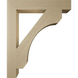 Ekena Millwork - BKTUR055X38X46LEC05RCPR - Timberthane Faux Wood Legacy Style Bracket, Block Ends, 5 1/2"W x 38"D x 46"H, Primed Tan