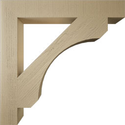 Ekena Millwork - BKTUR055X40X40LEC05RCPR - Timberthane Faux Wood Legacy Style Bracket, Block Ends, 5 1/2"W x 40"D x 40"H, Primed Tan