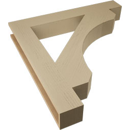 Ekena Millwork - BKTUR055X40X40LEC05RCPR - Timberthane Faux Wood Legacy Style Bracket, Block Ends, 5 1/2"W x 40"D x 40"H, Primed Tan