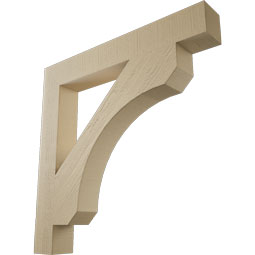 Ekena Millwork - BKTUR055X40X40LEC05RCPR - Timberthane Faux Wood Legacy Style Bracket, Block Ends, 5 1/2"W x 40"D x 40"H, Primed Tan