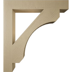 Ekena Millwork - BKTUR055X40X44LEC05RCPR - Timberthane Faux Wood Legacy Style Bracket, Block Ends, 5 1/2"W x 40"D x 44"H, Primed Tan