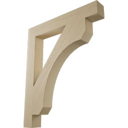 Ekena Millwork - BKTUR055X40X48LEC05RCPR - Timberthane Faux Wood Legacy Style Bracket, Block Ends, 5 1/2"W x 40"D x 48"H, Primed Tan