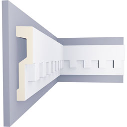 Ekena Millwork - PML07X02DE - Endurathane Dentil Panel Moulding, 7"H x 1 5/8"P x 94 1/2"L, Factory Primed