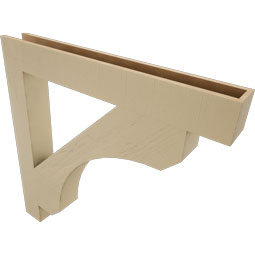 Ekena Millwork - BKTUR055X44X44LEC05RCPR - Timberthane Faux Wood Legacy Style Bracket, Block Ends, 5 1/2"W x 44"D x 44"H, Primed Tan