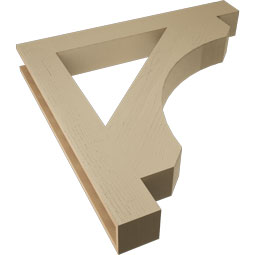 Ekena Millwork - BKTUR055X44X44LEC05RCPR - Timberthane Faux Wood Legacy Style Bracket, Block Ends, 5 1/2"W x 44"D x 44"H, Primed Tan