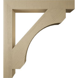 Ekena Millwork - BKTUR055X44X48LEC05RCPR - Timberthane Faux Wood Legacy Style Bracket, Block Ends, 5 1/2"W x 44"D x 48"H, Primed Tan