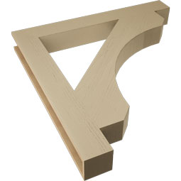 Ekena Millwork - BKTUR055X46X46LEC05RCPR - Timberthane Faux Wood Legacy Style Bracket, Block Ends, 5 1/2"W x 46"D x 46"H, Primed Tan