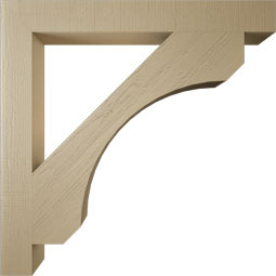 Ekena Millwork - BKTUR055X48X48LEC05RCPR - Timberthane Faux Wood Legacy Style Bracket, Block Ends, 5 1/2"W x 48"D x 48"H, Primed Tan