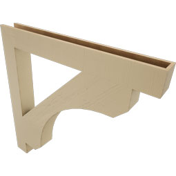 Ekena Millwork - BKTUR055X48X48LEC05RCPR - Timberthane Faux Wood Legacy Style Bracket, Block Ends, 5 1/2"W x 48"D x 48"H, Primed Tan
