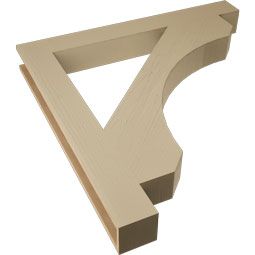 Ekena Millwork - BKTUR055X48X48LEC05RCPR - Timberthane Faux Wood Legacy Style Bracket, Block Ends, 5 1/2"W x 48"D x 48"H, Primed Tan