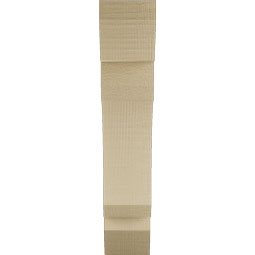 Ekena Millwork - BKTUR035X14X18LEC06RCPR - Timberthane Faux Wood Legacy Style Bracket, Slat Ends, 3 1/2"W x 14"D x 18"H, Primed Tan